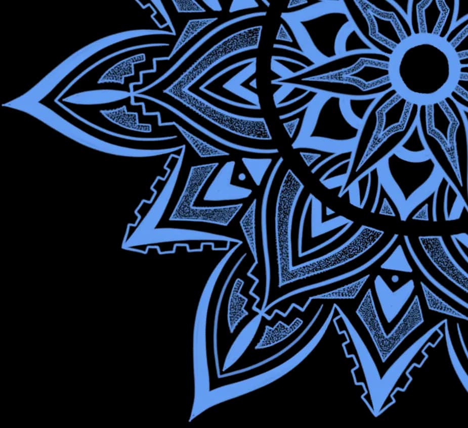 Logo floral bleu Taxi Micka18